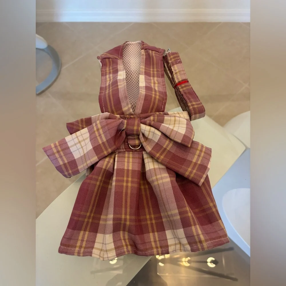 Plaid dress and harness 🩷